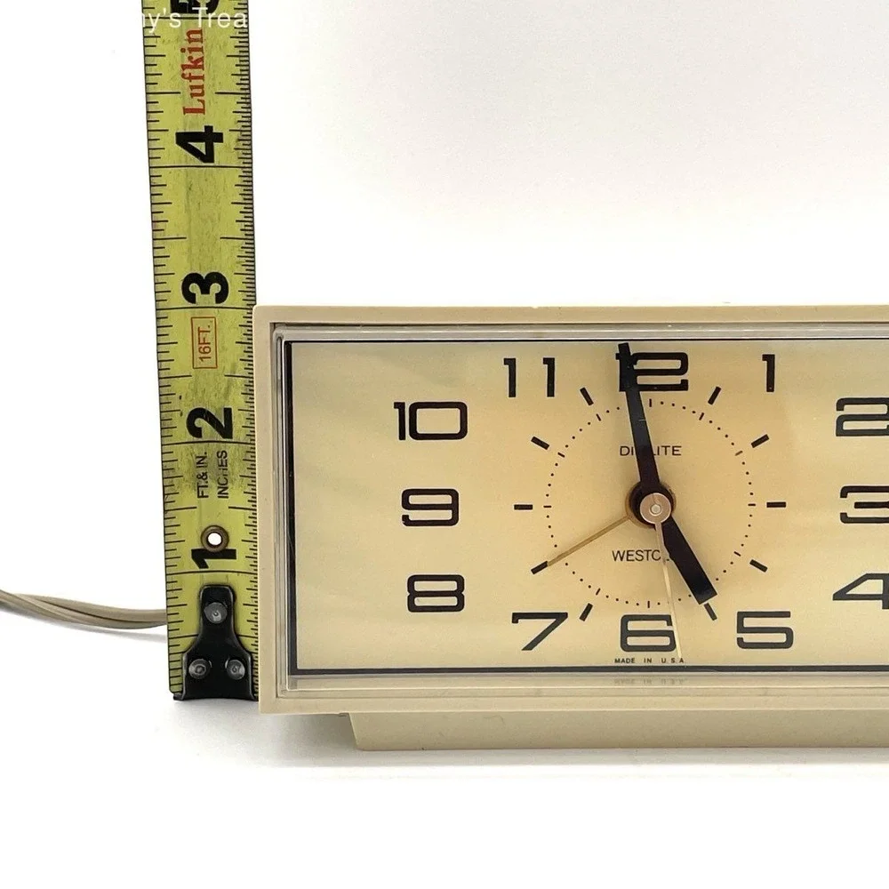 Vintage Westclox Aspen Delite Electric Alarm Clock Model 22166 Cream‎ Beige